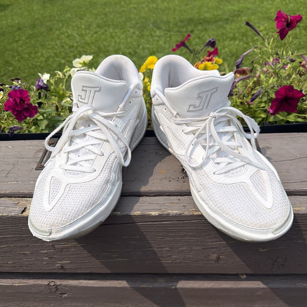 Jordan Jayson Tatum 1 TB Pure Money Zoom Air Basketball Shoes Men's Sz 12 White